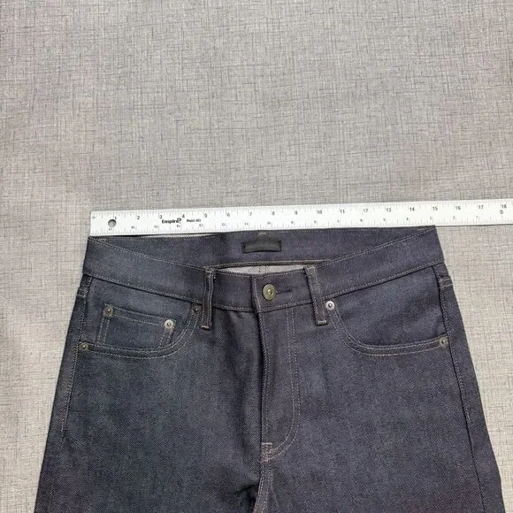 Uniqlo Selvedge Jeans 29x26 Blue Slim Straight Japanese Kaihara Denim - Picture 4 of 16
